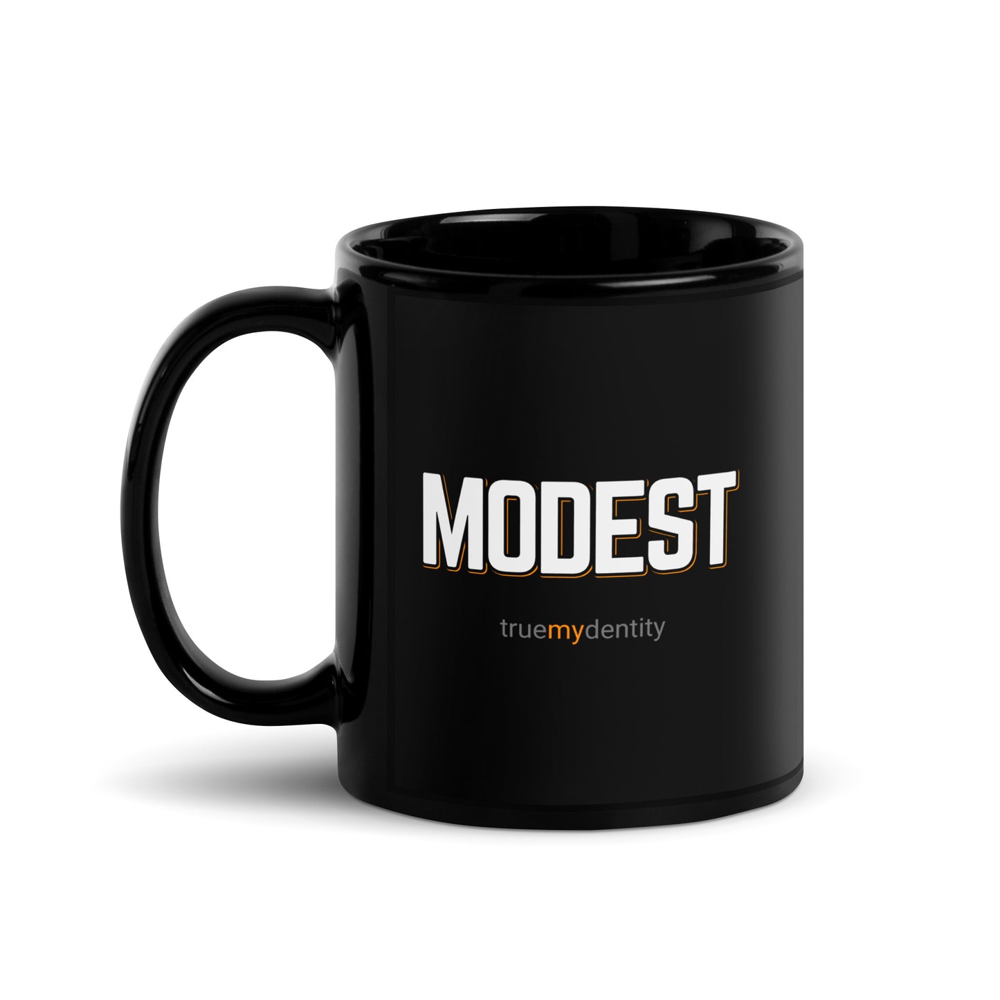 MODEST Black Coffee Mug Bold 11 oz or 15 oz