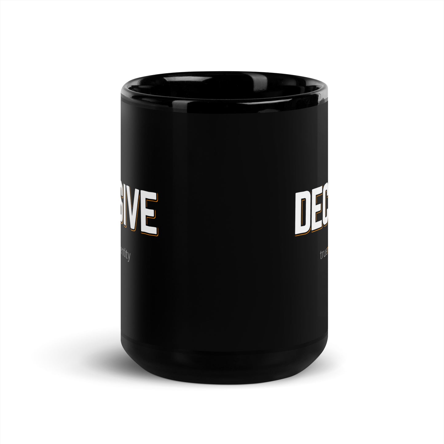 DECISIVE Black Coffee Mug Bold 11 oz 15 oz