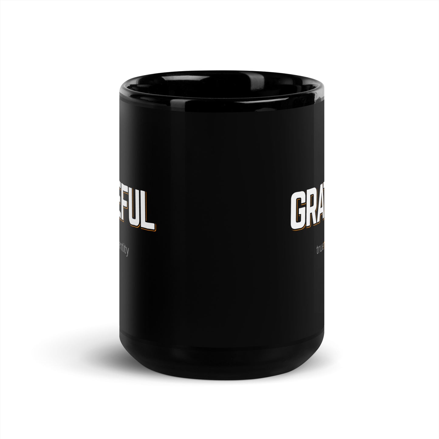 GRATEFUL Black Coffee Mug Bold 11 oz or 15 oz