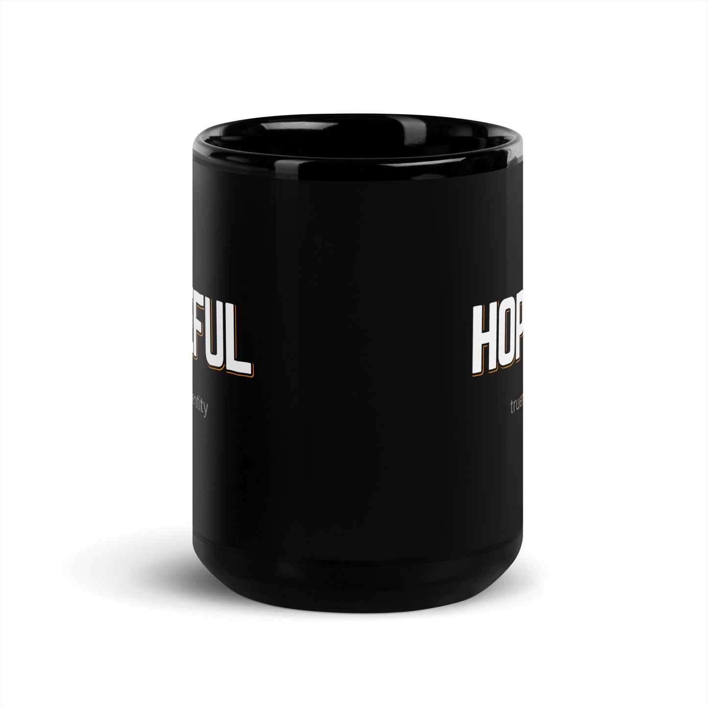 HOPEFUL Black Coffee Mug Bold 11 oz or 15 oz