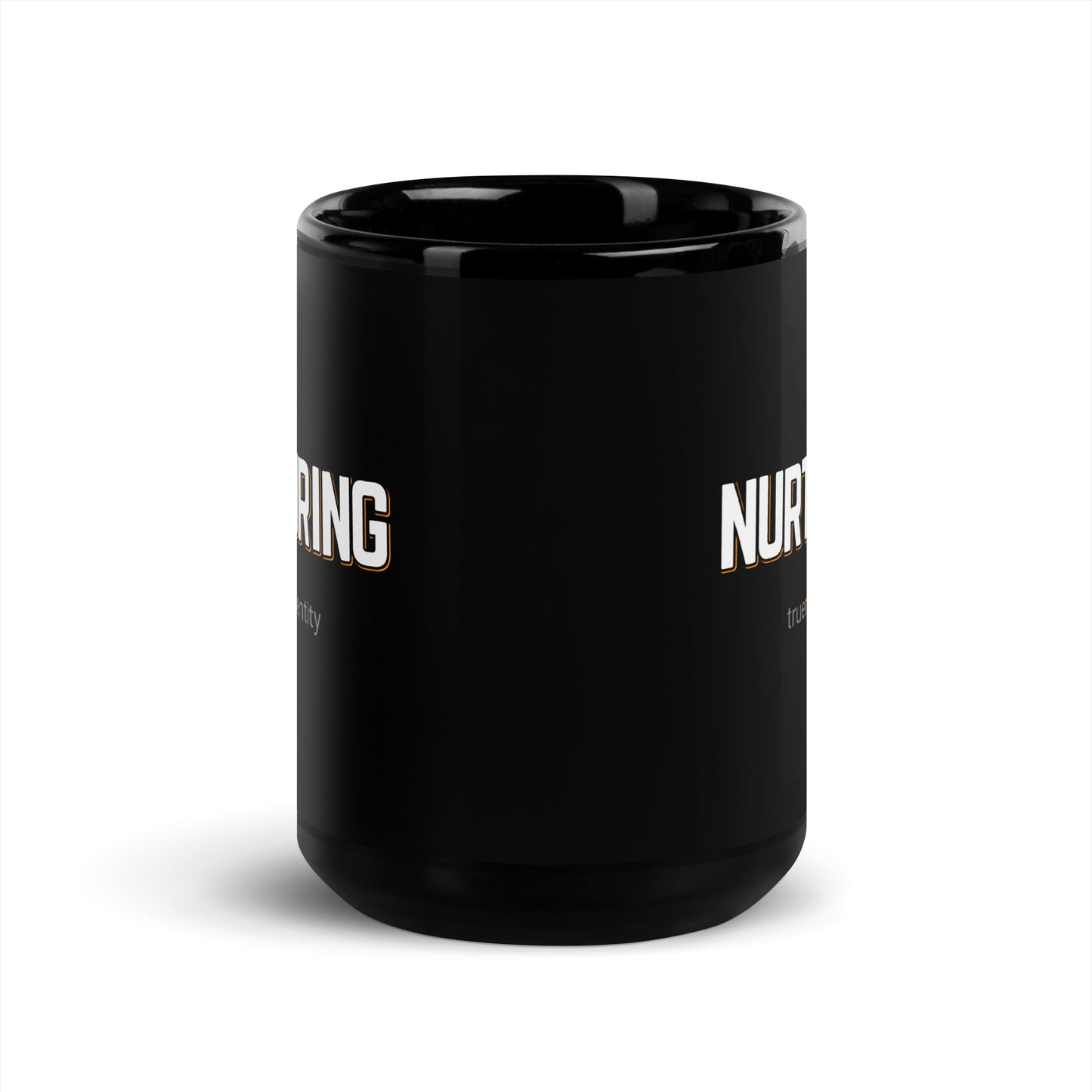 NURTURING Black Coffee Mug Bold 11 oz or 15 oz