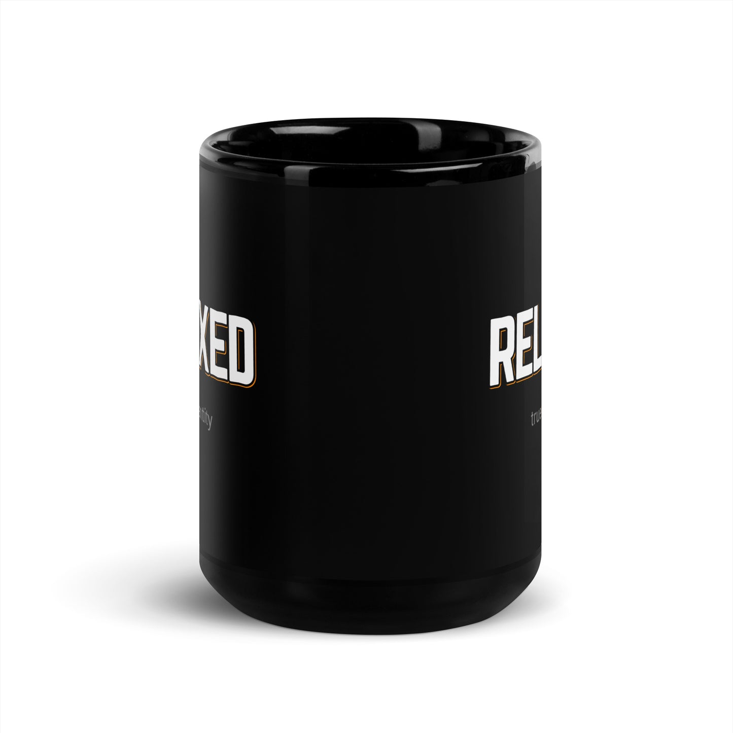 RELAXED Black Coffee Mug Bold 11 oz or 15 oz