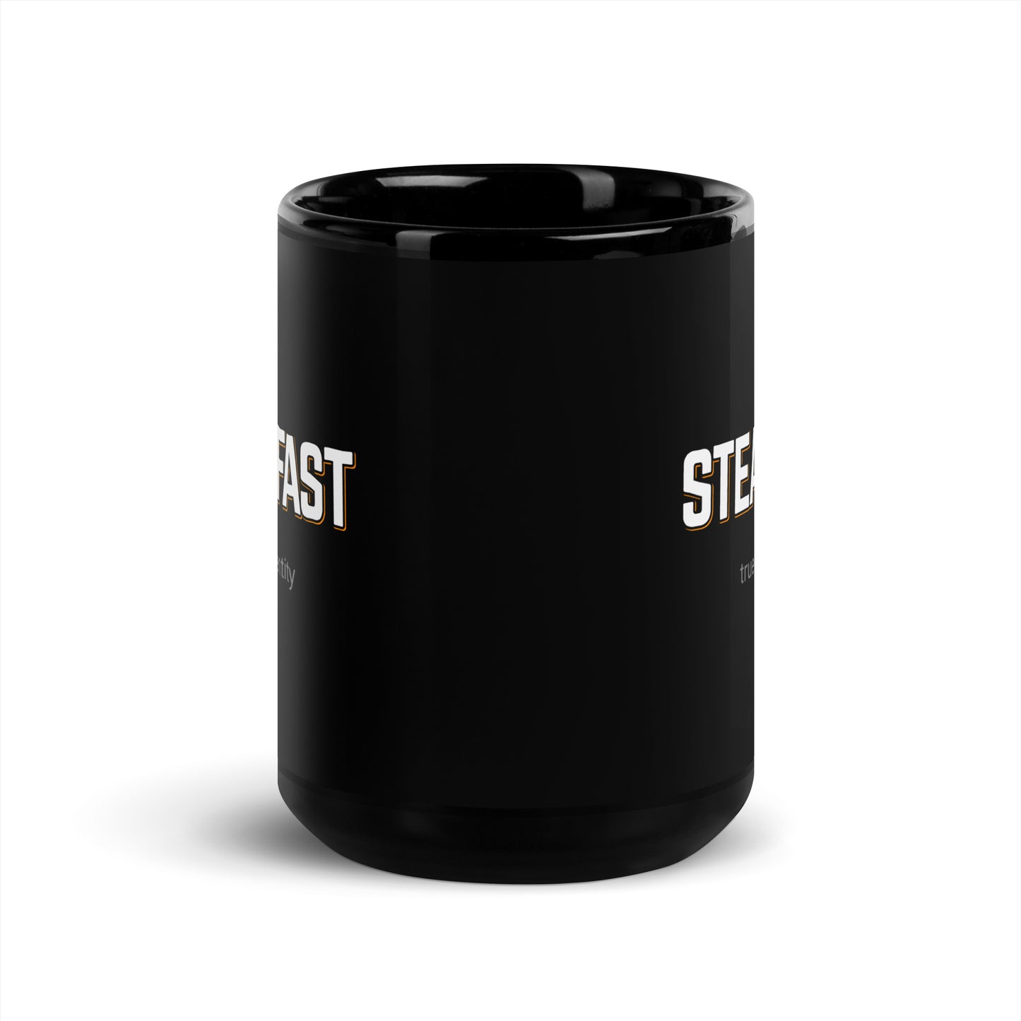 STEADFAST Black Coffee Mug Bold 11 oz or 15 oz
