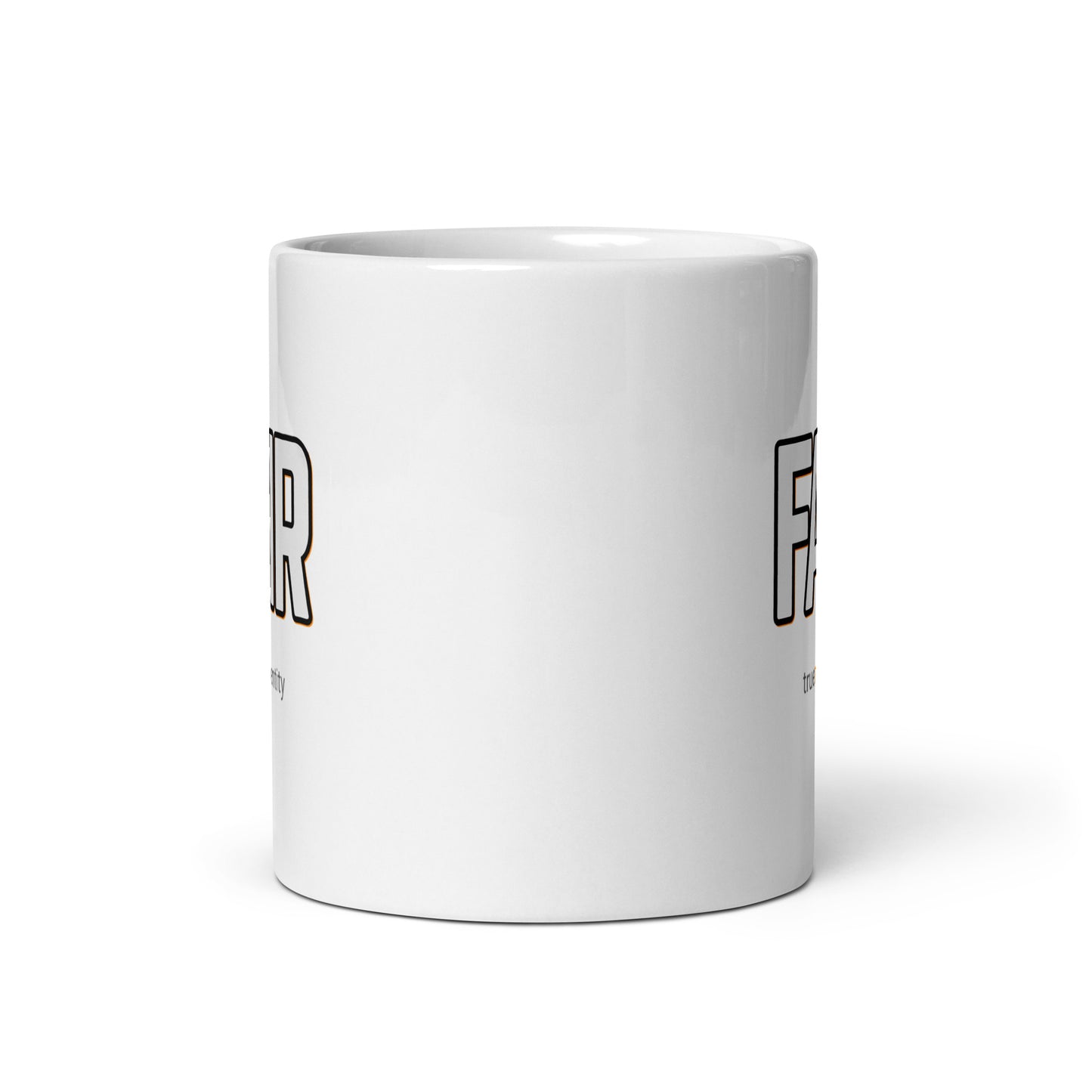 FAIR White Coffee Mug Bold 11 oz or 15 oz