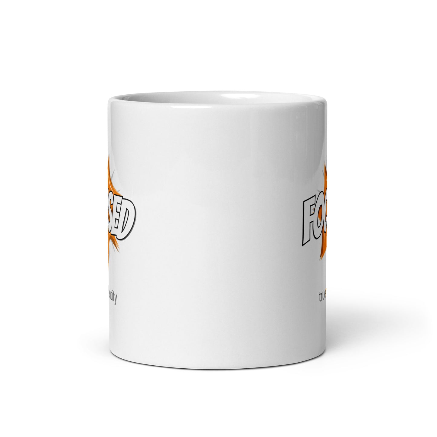 FOCUSED White Coffee Mug Action 11 oz or 15 oz