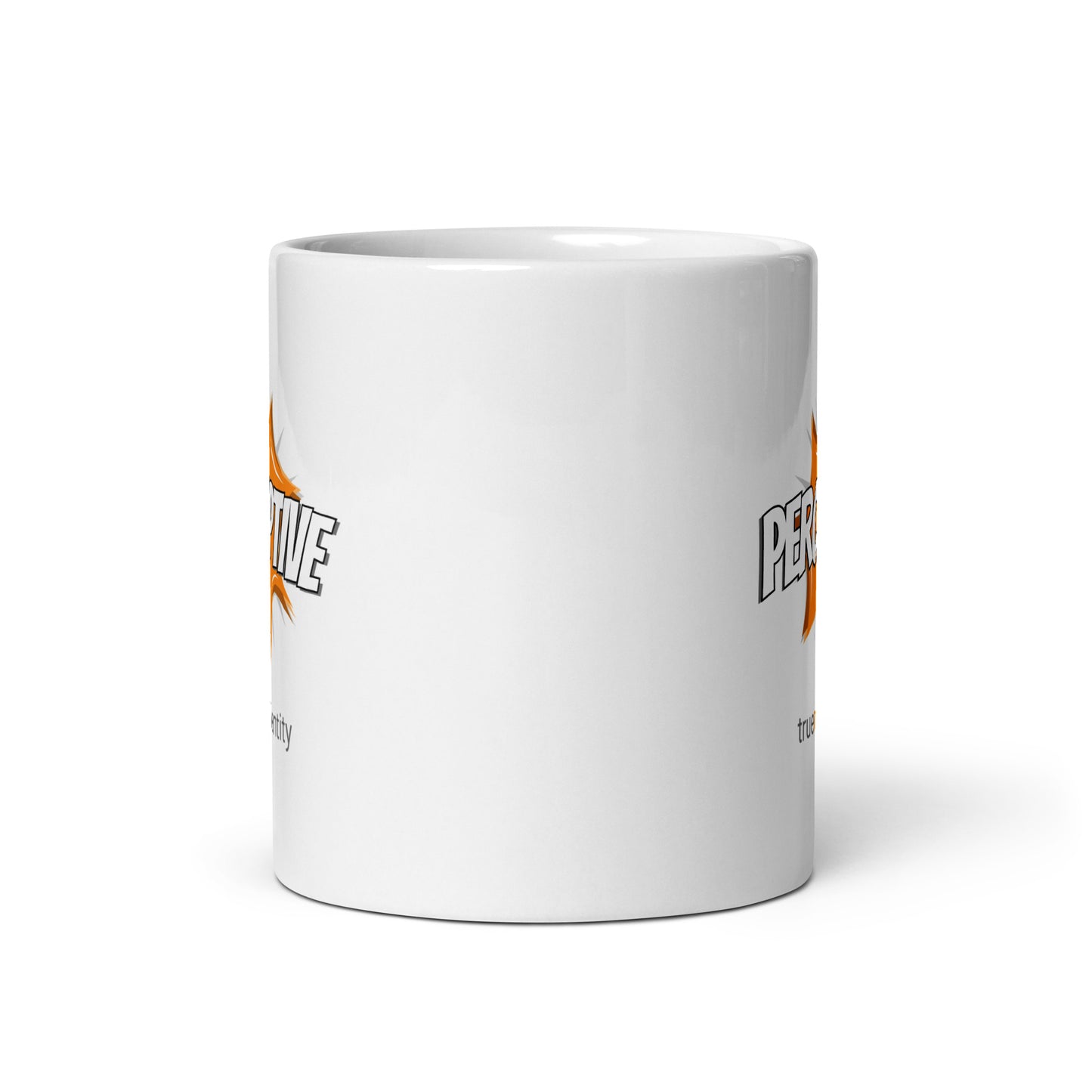 PERCEPTIVE White Coffee Mug Action 11 oz or 15 oz