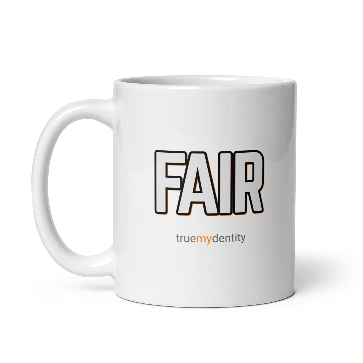 FAIR White Coffee Mug Bold 11 oz or 15 oz