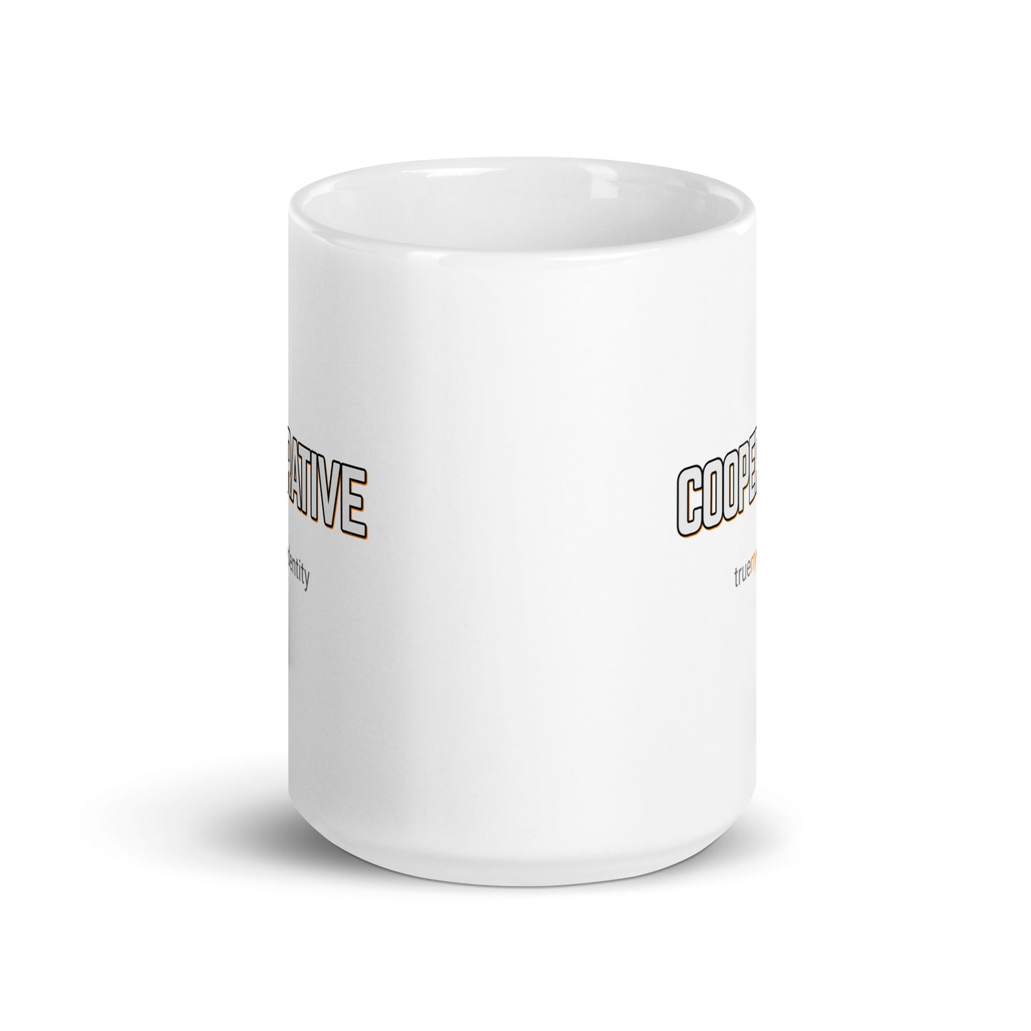 COOPERATIVE White Coffee Mug Bold 11 oz or 15 oz