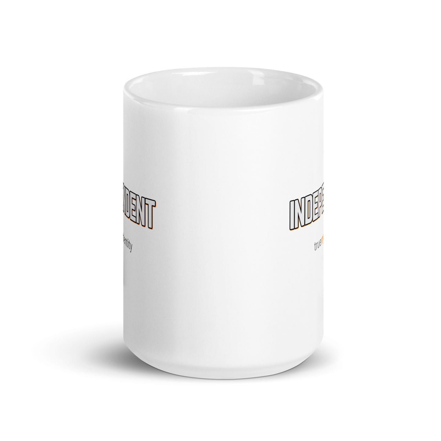 INDEPENDENT White Coffee Mug Bold 11 oz or 15 oz