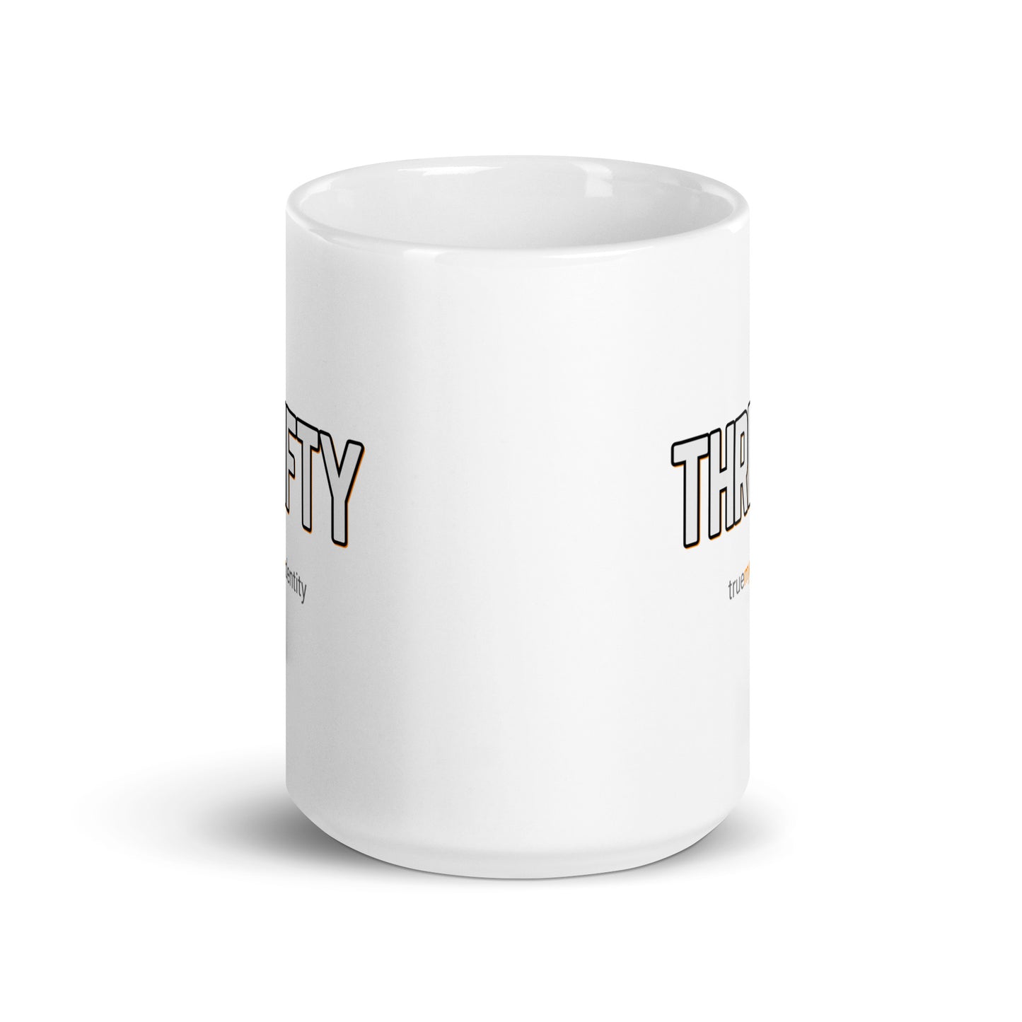 THRIFTY White Coffee Mug Bold 11 oz or 15 oz