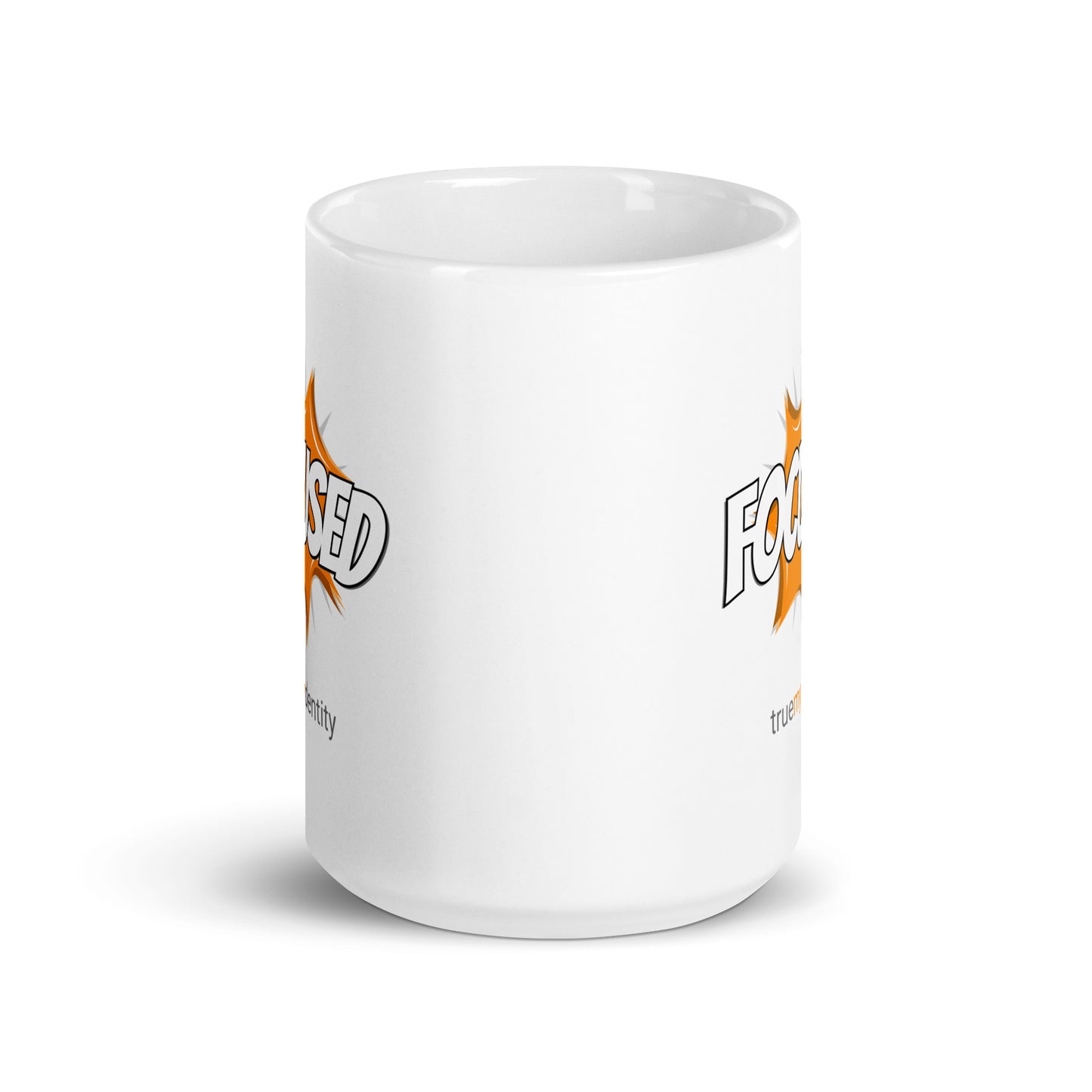 FOCUSED White Coffee Mug Action 11 oz or 15 oz