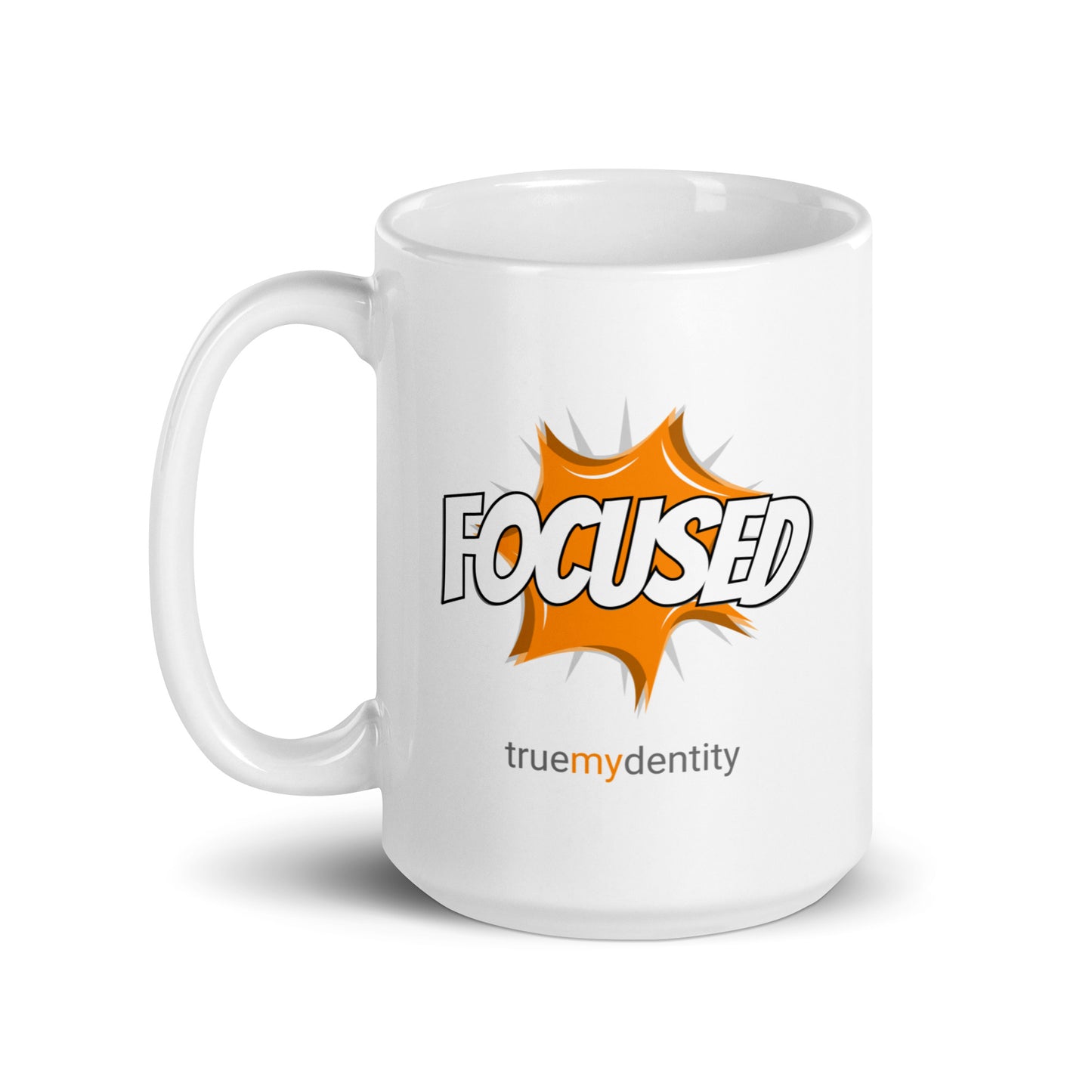FOCUSED White Coffee Mug Action 11 oz or 15 oz