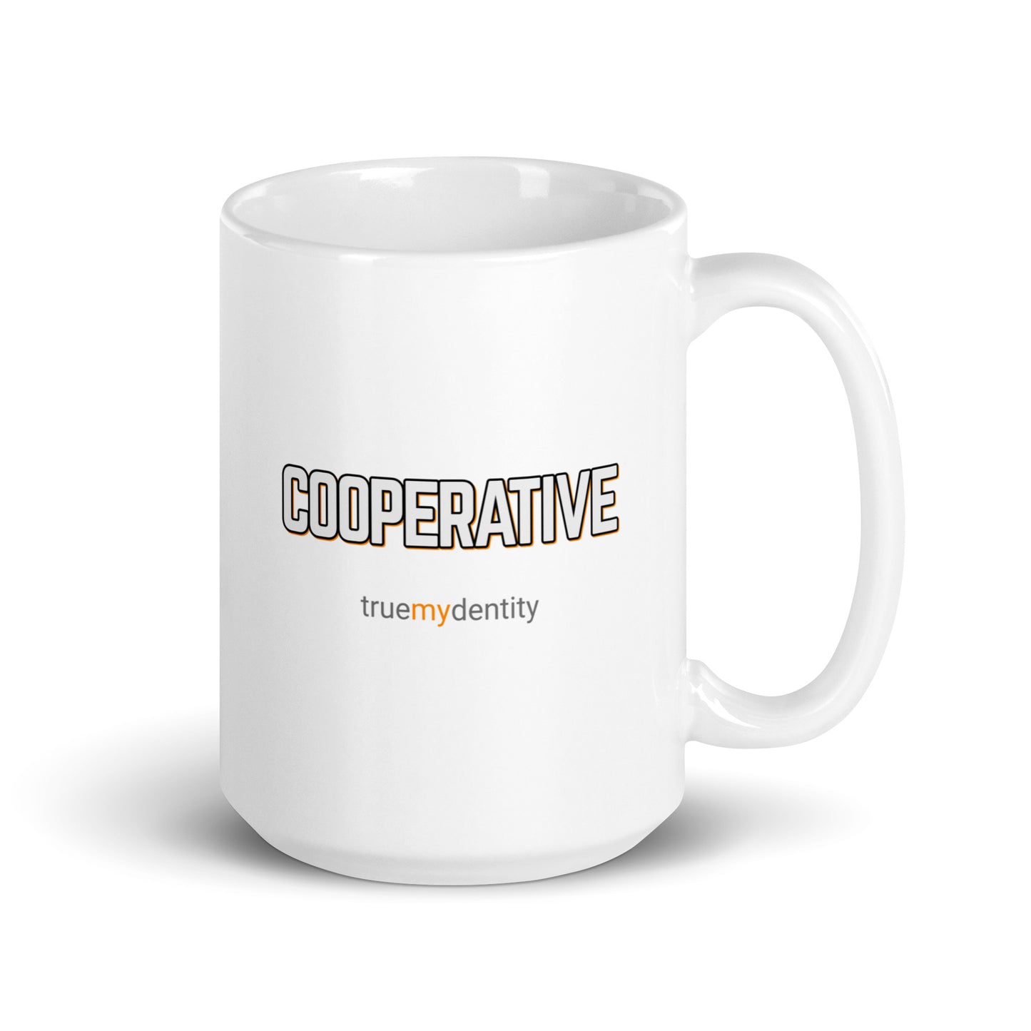 COOPERATIVE White Coffee Mug Bold 11 oz or 15 oz