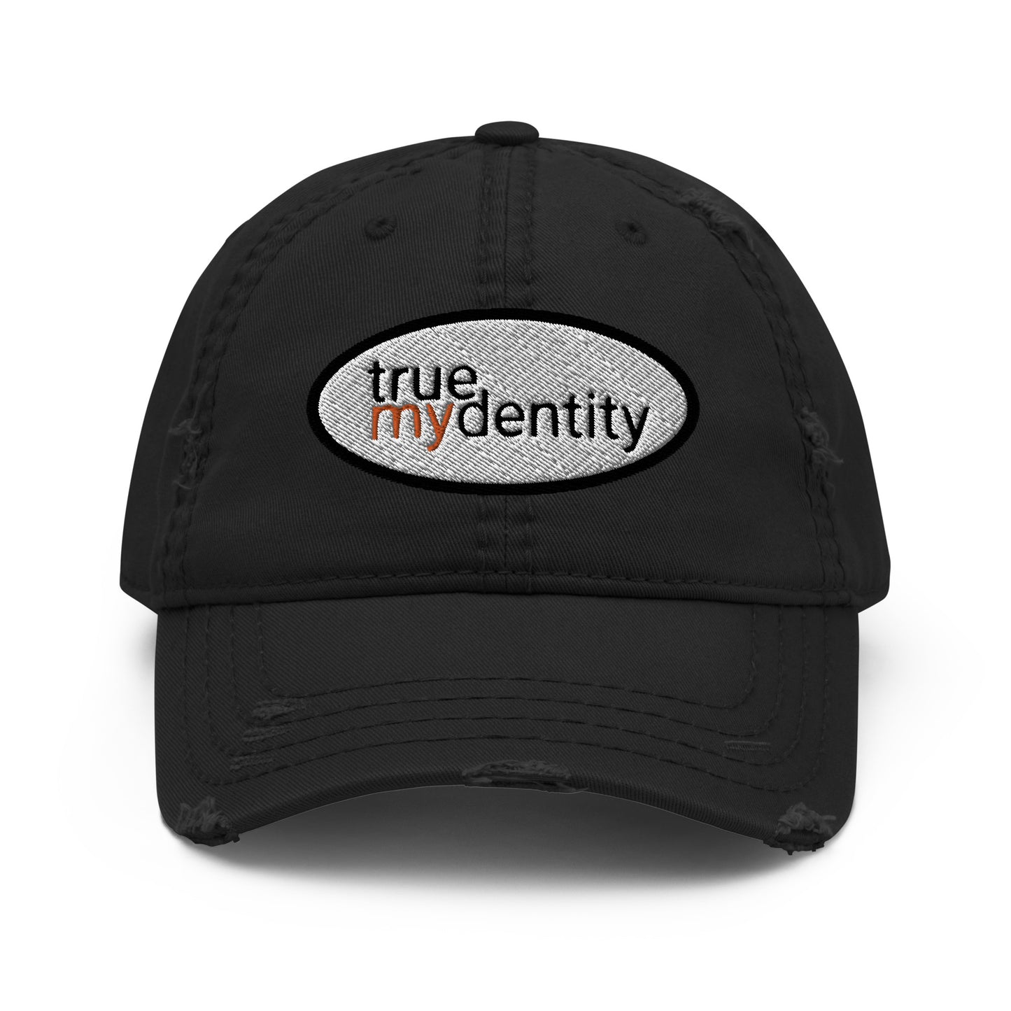 Distressed Hat | Embroidered True Mydentity Logo | Charcoal, Navy, Black