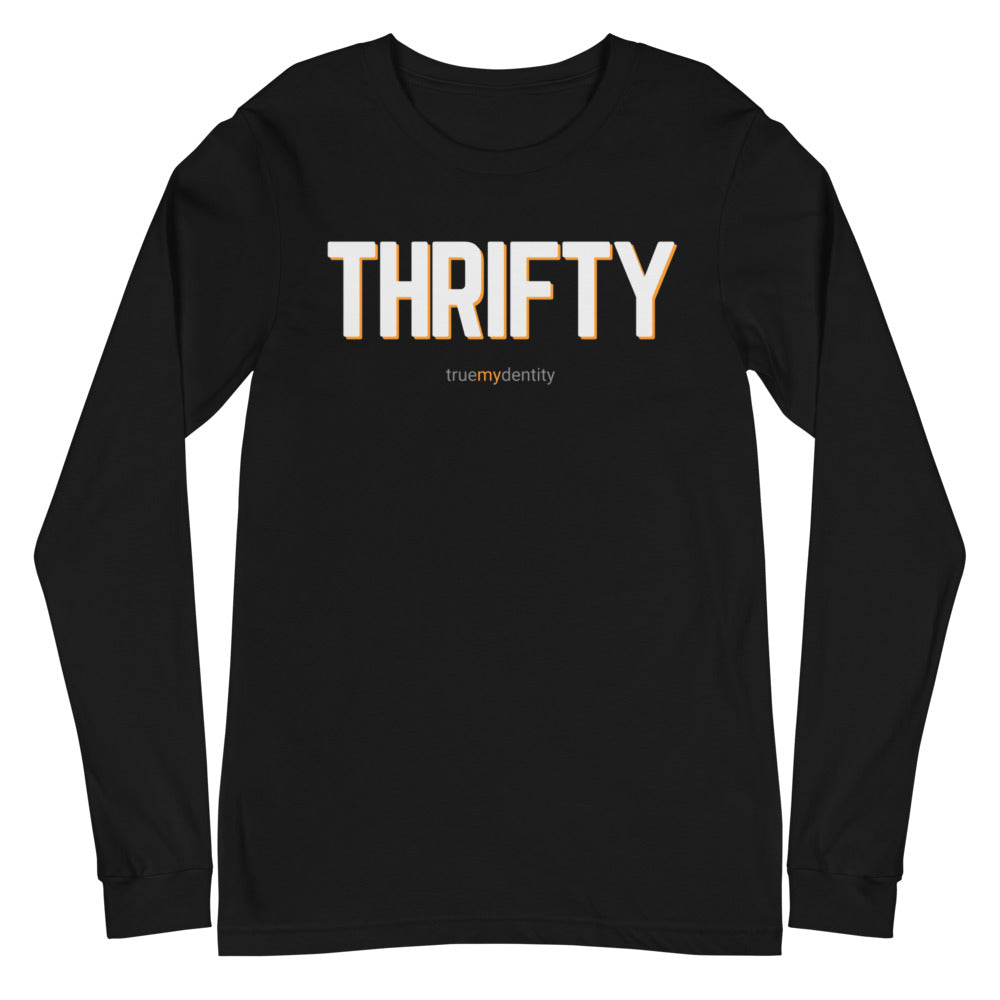 THRIFTY Long Sleeve Shirt Bold Design | Unisex