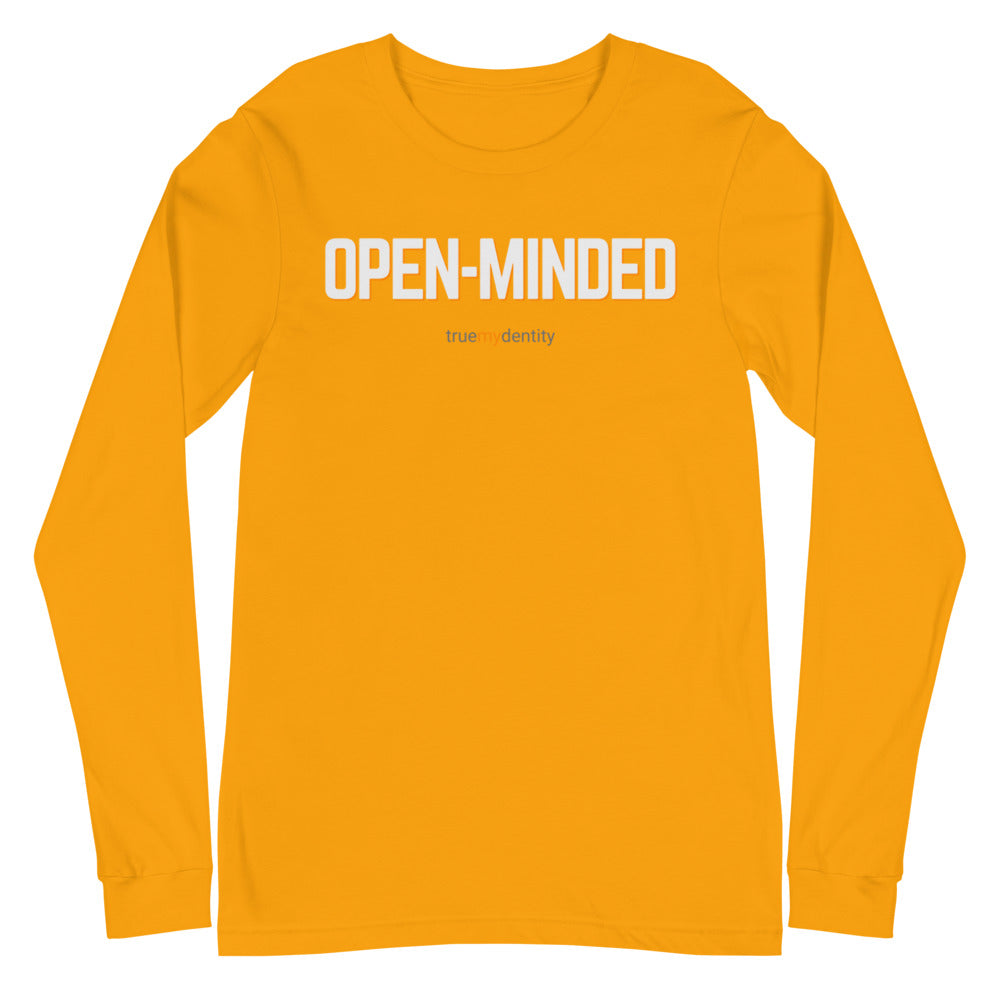 OPEN-MINDED Long Sleeve Shirt Bold Design | Unisex