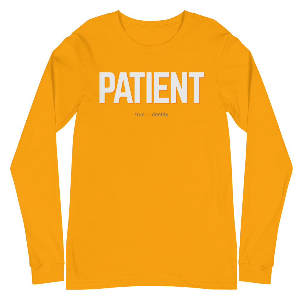 PATIENT Long Sleeve Shirt Bold Design | Unisex