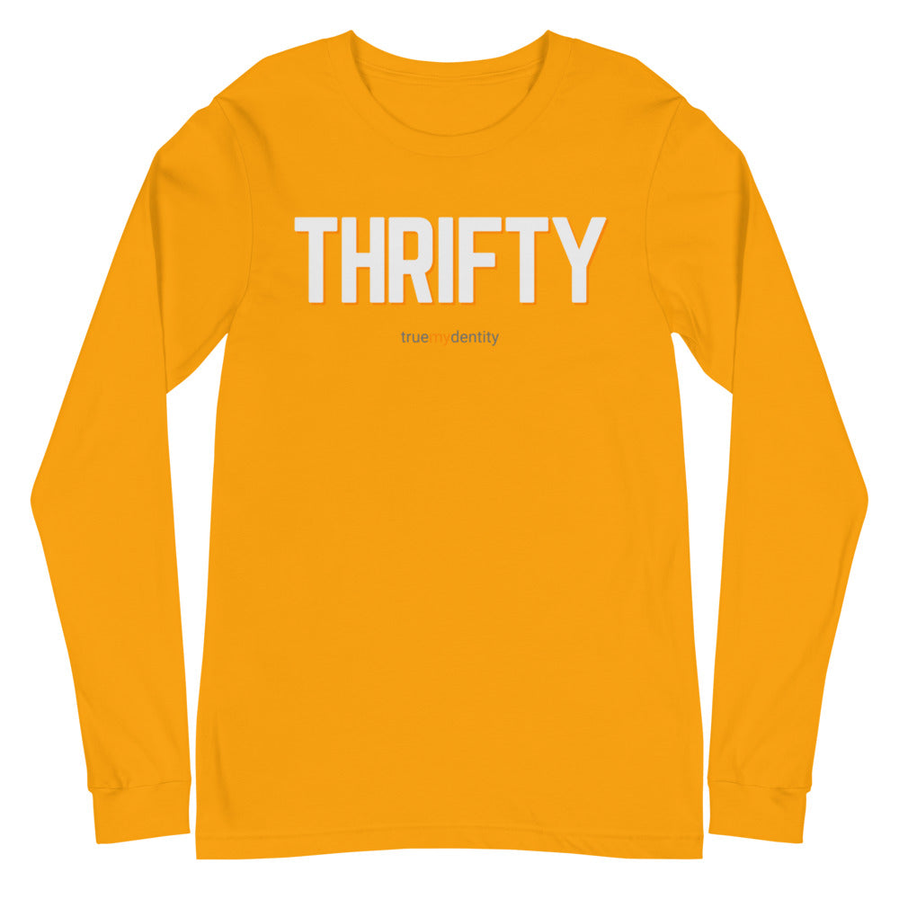 THRIFTY Long Sleeve Shirt Bold Design | Unisex