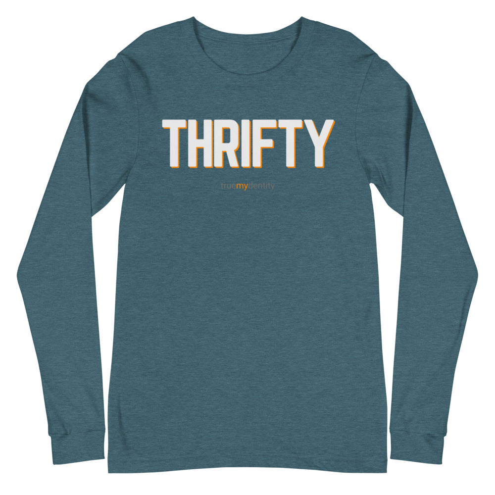 THRIFTY Long Sleeve Shirt Bold Design | Unisex