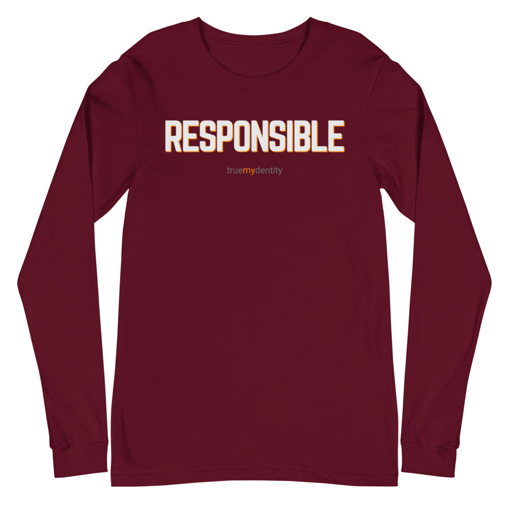 RESPONSIBLE Long Sleeve Shirt Bold Design | Unisex