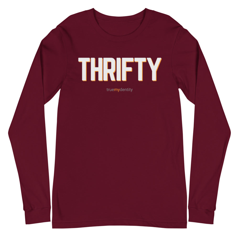 THRIFTY Long Sleeve Shirt Bold Design | Unisex