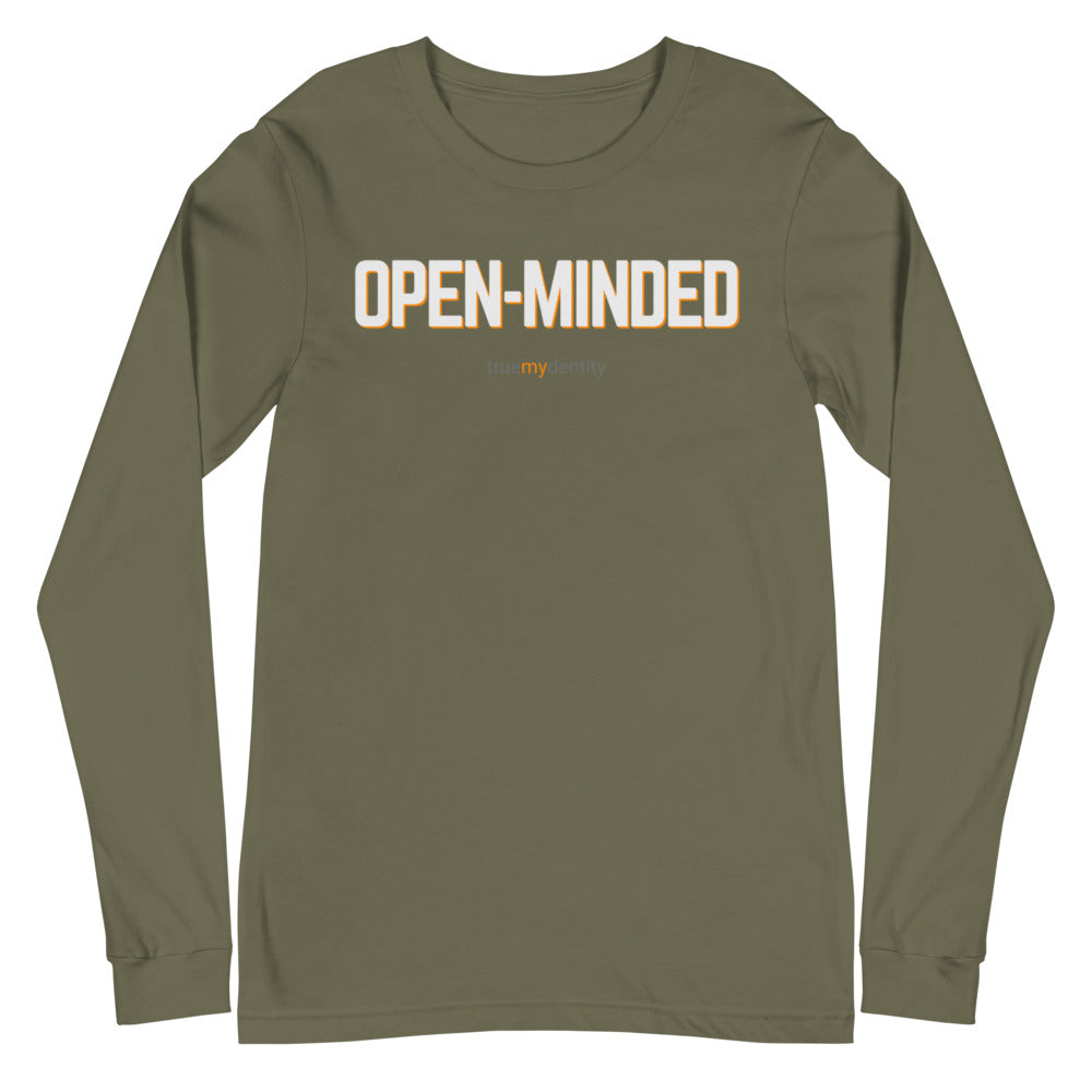 OPEN-MINDED Long Sleeve Shirt Bold Design | Unisex
