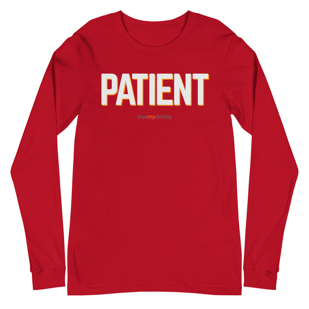 PATIENT Long Sleeve Shirt Bold Design | Unisex