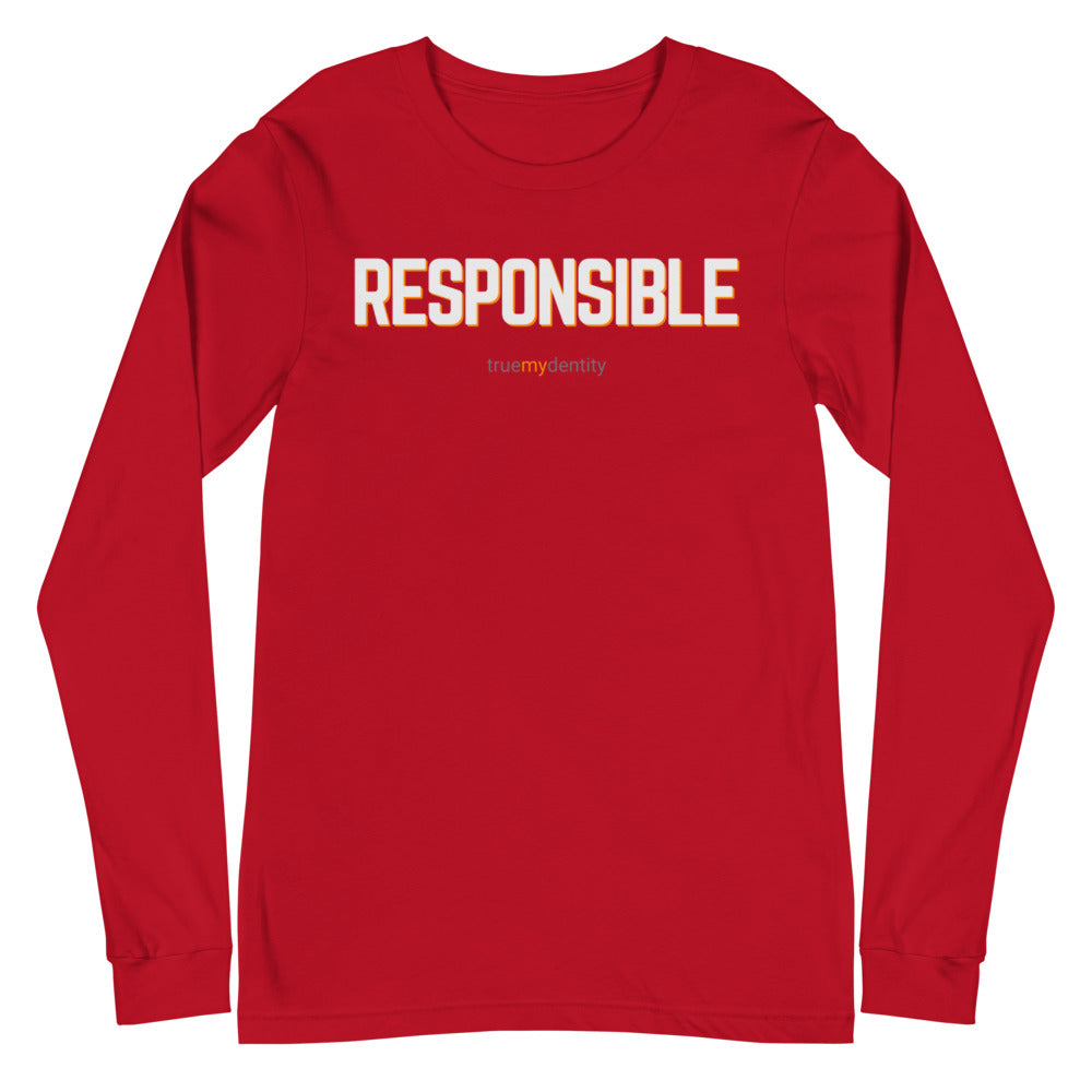 RESPONSIBLE Long Sleeve Shirt Bold Design | Unisex