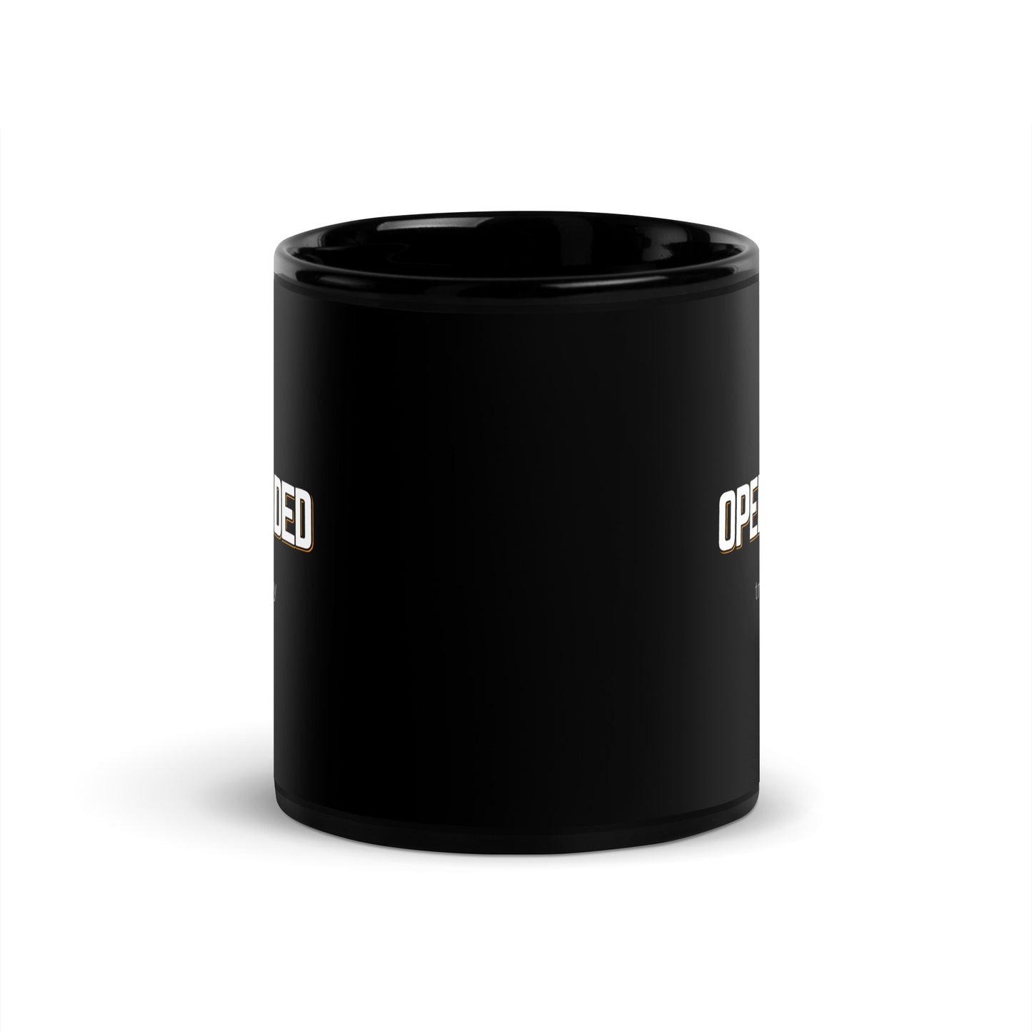 OPEN-MINDED Black Coffee Mug Bold 11 oz or 15 oz