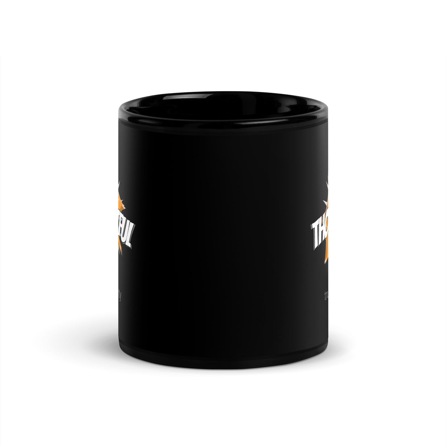 THOUGHTFUL Black Coffee Mug Action 11 oz or 15 oz