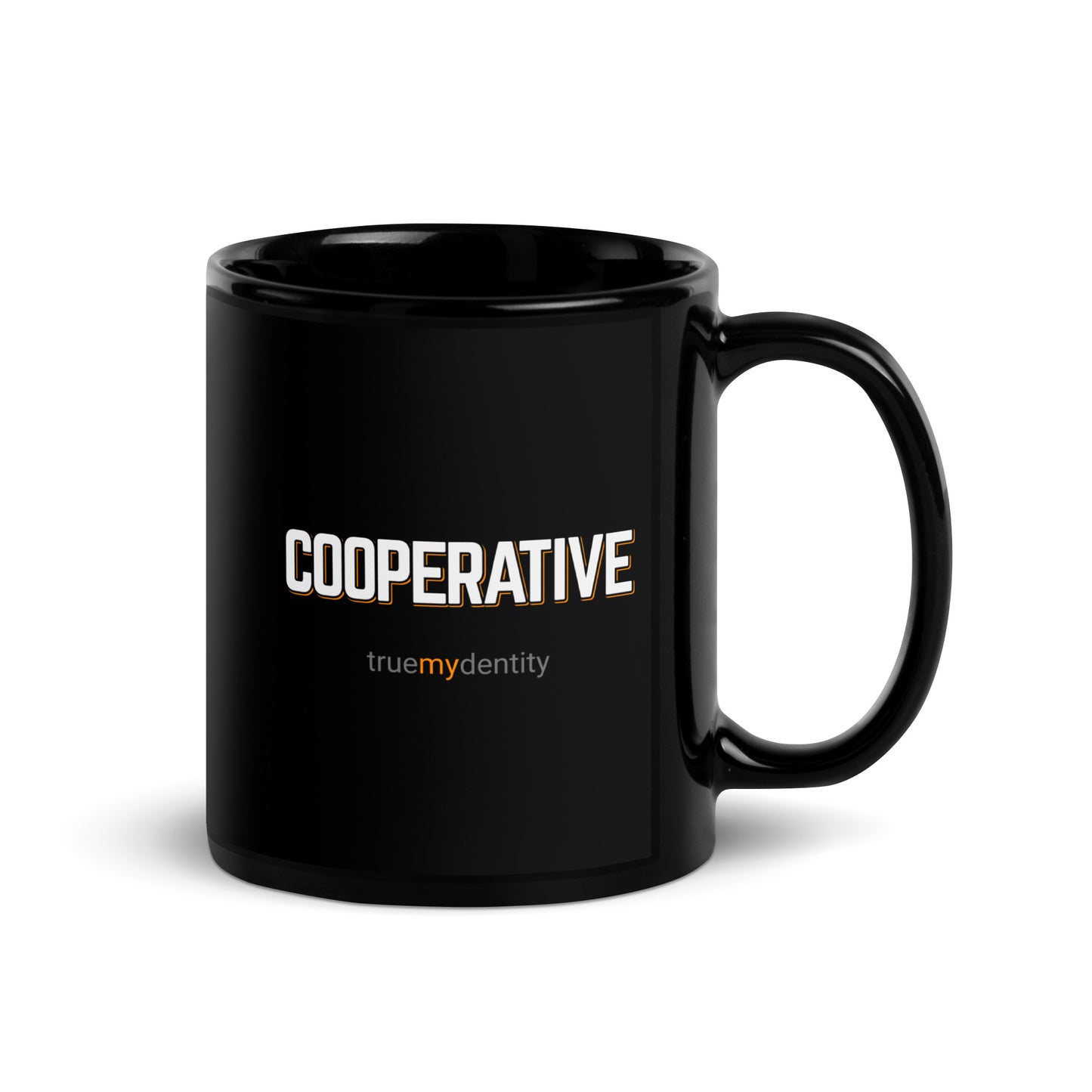 COOPERATIVE Black Coffee Mug Bold 11 oz 15 oz