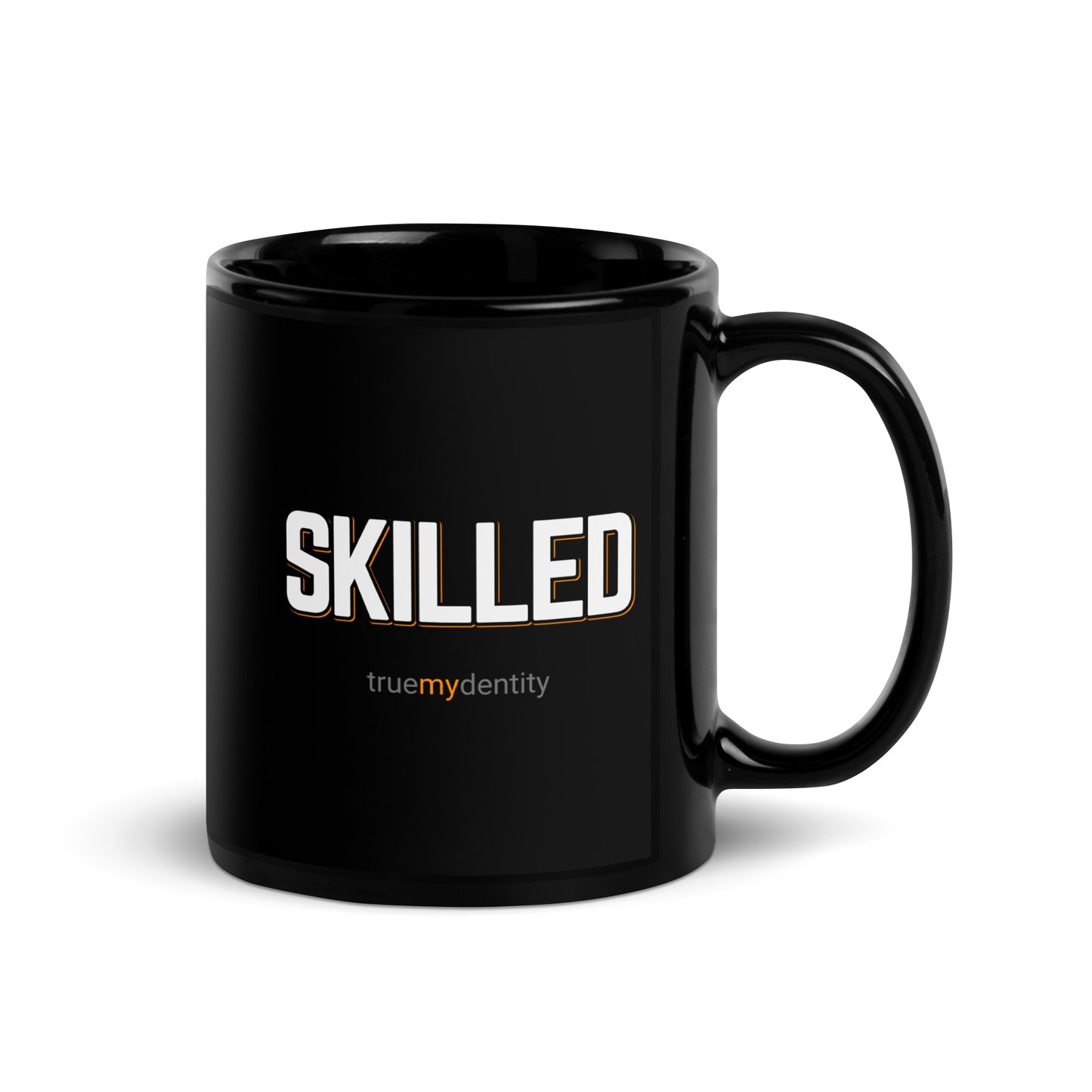 SKILLED Black Coffee Mug Bold 11 oz or 15 oz
