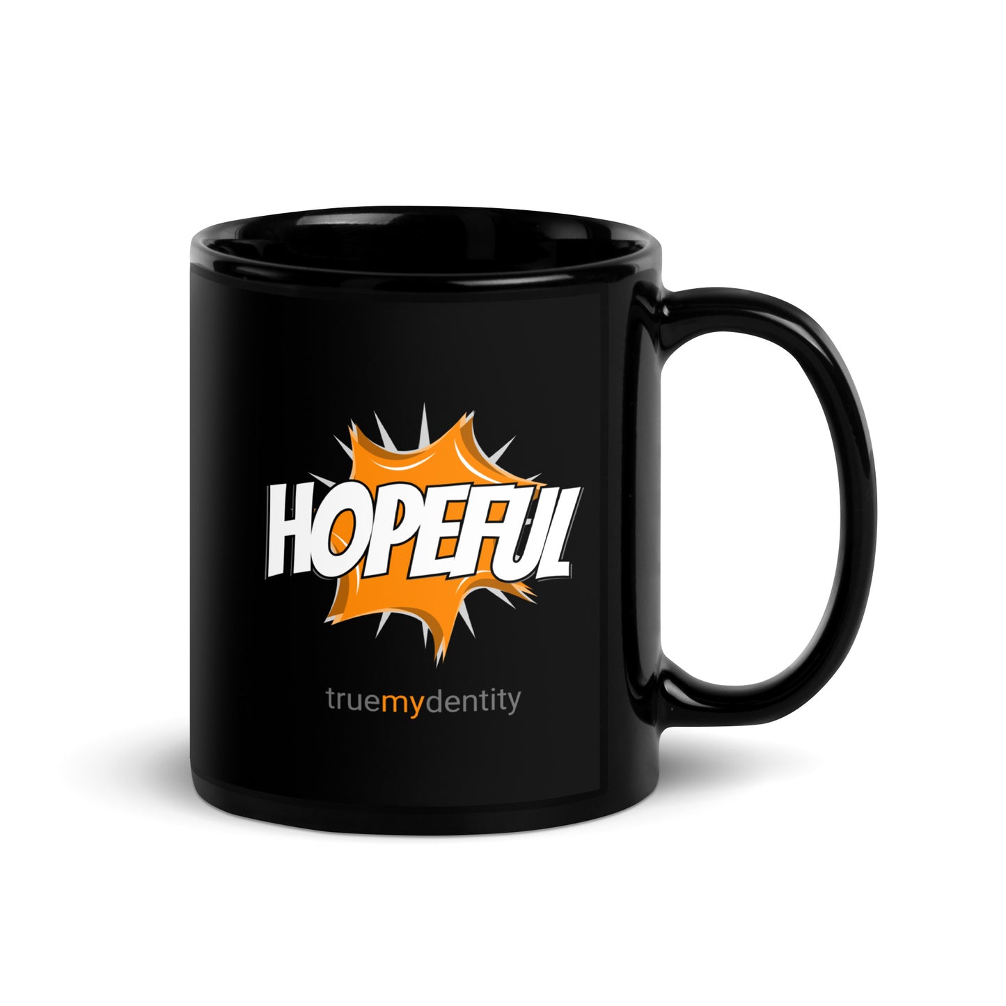 HOPEFUL Black Coffee Mug Action 11 oz 15 oz