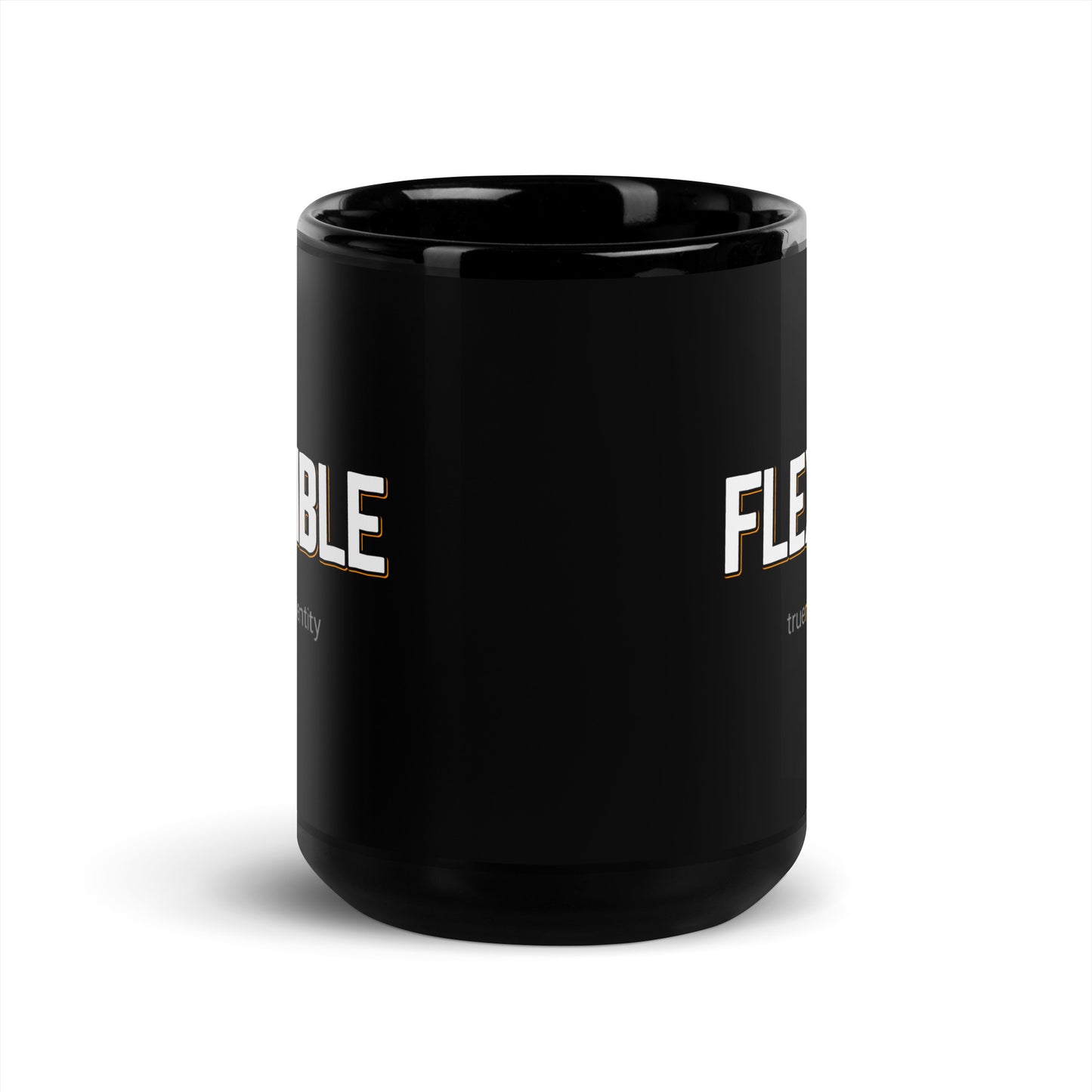 FLEXIBLE Black Coffee Mug Bold 11 oz or 15 oz