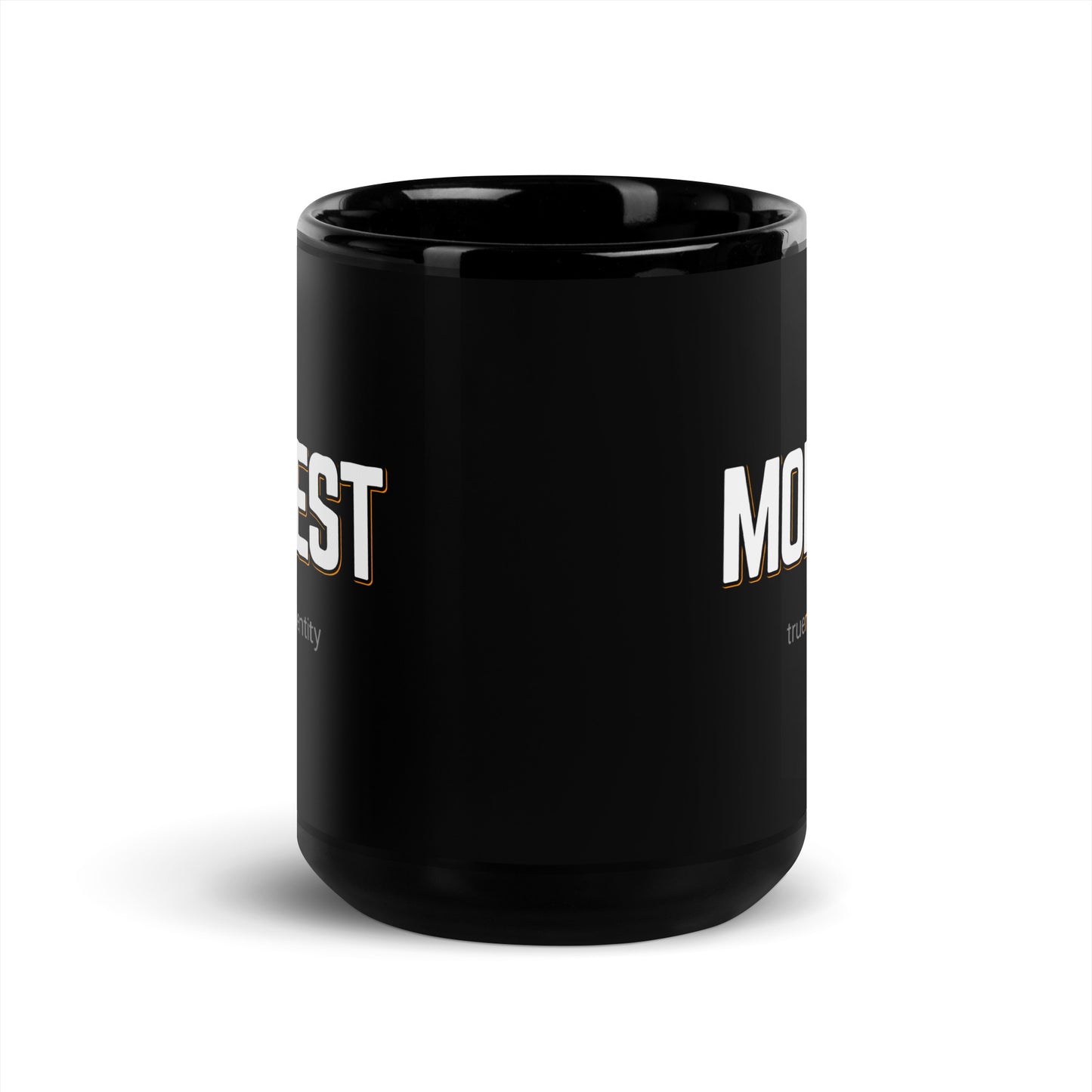 MODEST Black Coffee Mug Bold 11 oz or 15 oz