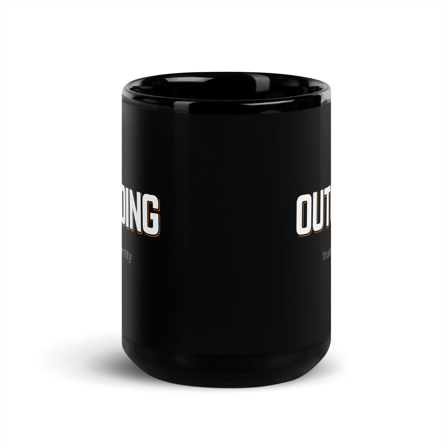 OUTGOING Black Coffee Mug Bold 11 oz or 15 oz