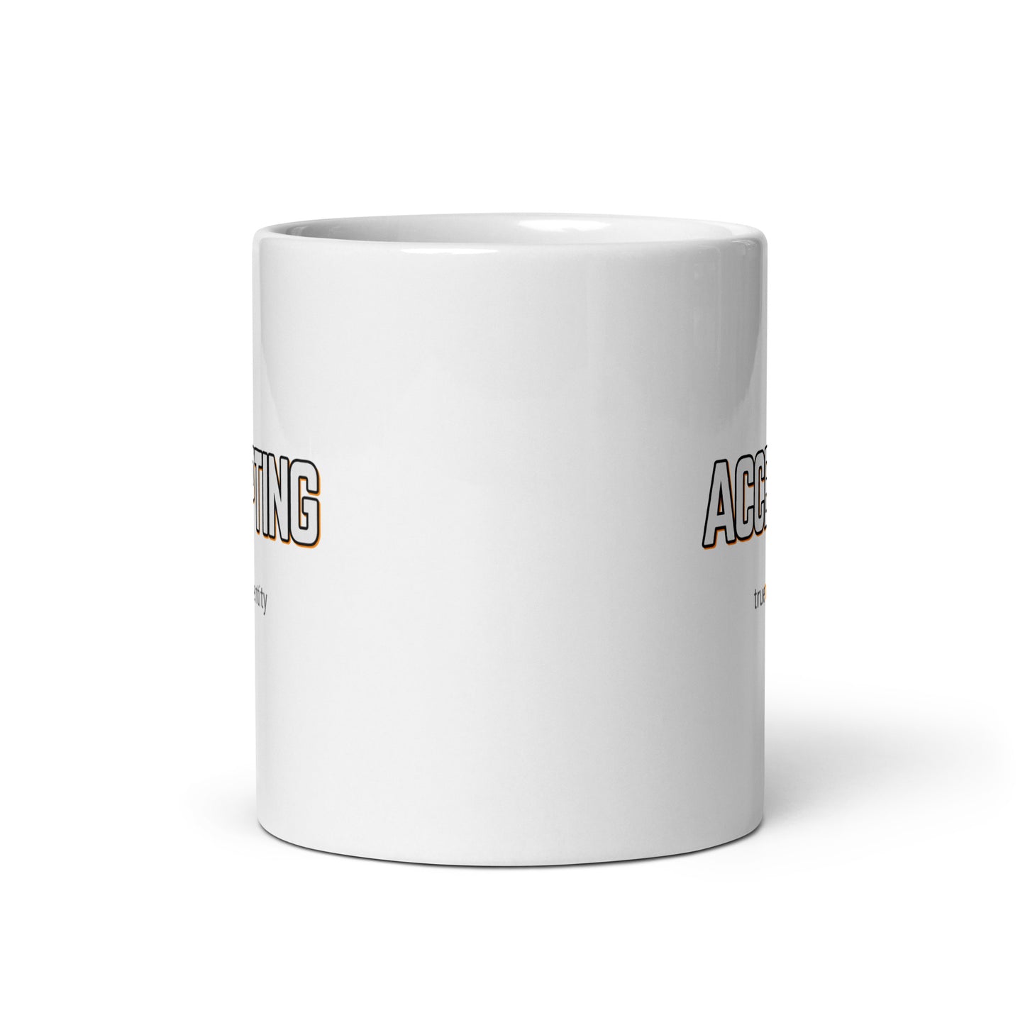 ACCEPTING White Coffee Mug Bold 11 oz or 15 oz