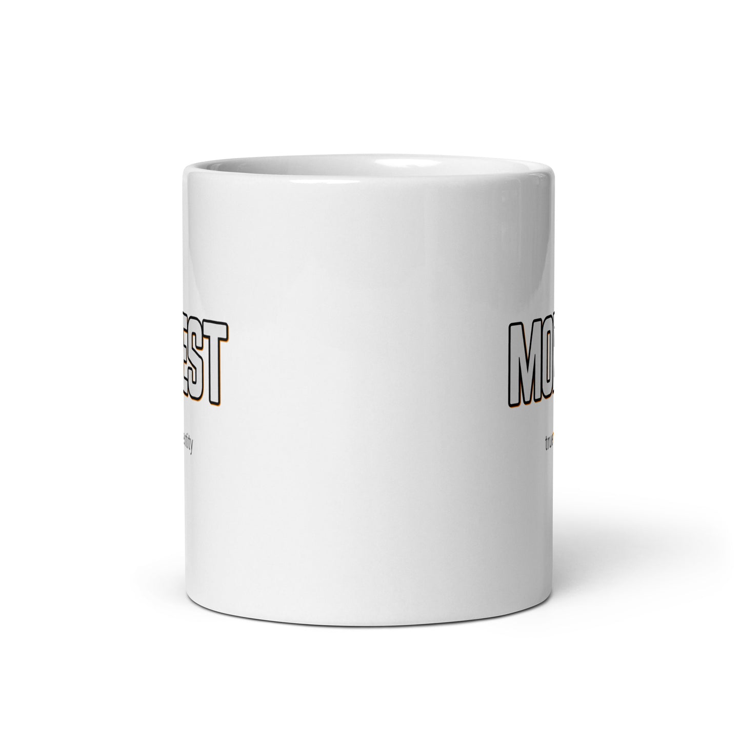 MODEST White Coffee Mug Bold 11 oz or 15 oz