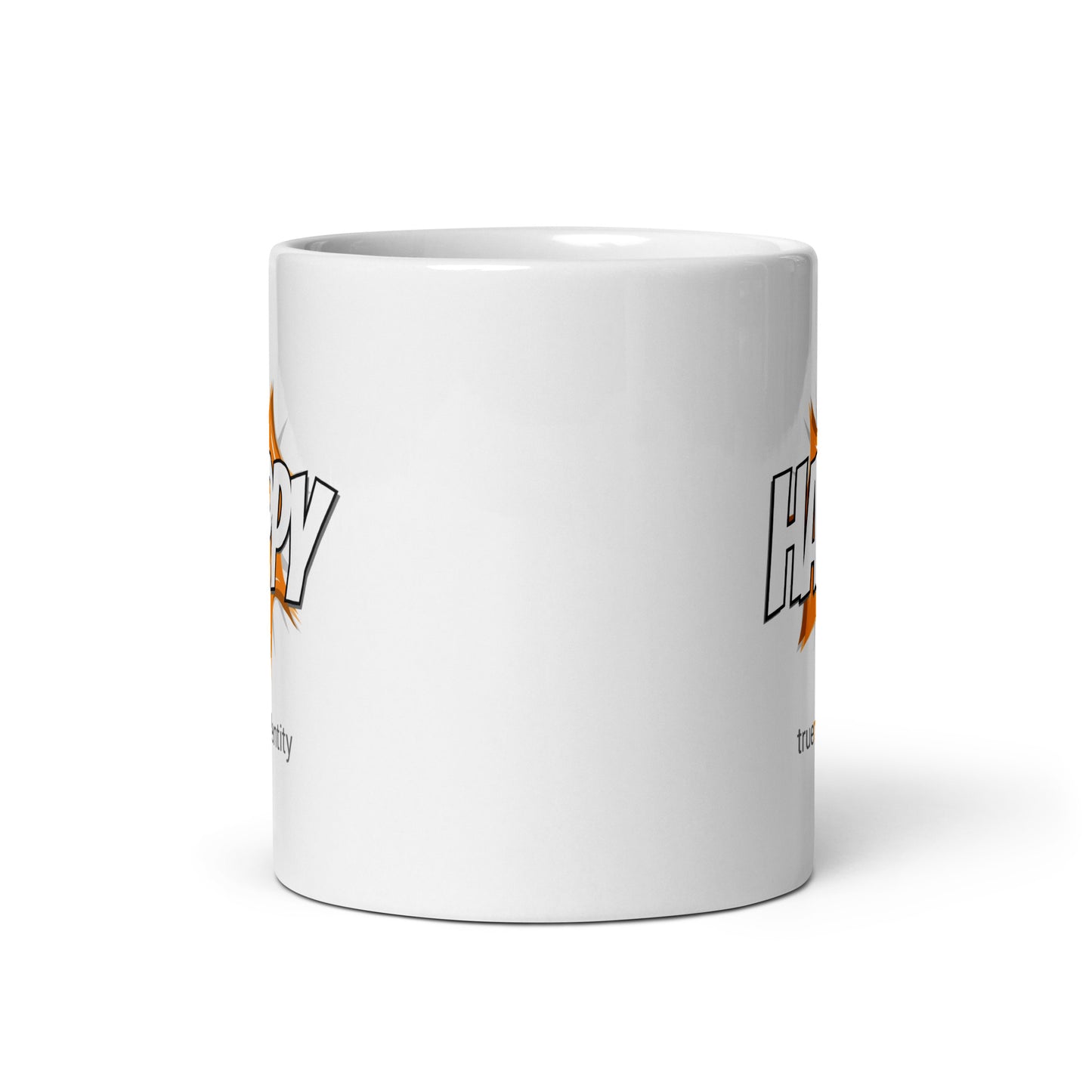 HAPPY White Coffee Mug Action 11 oz or 15 oz