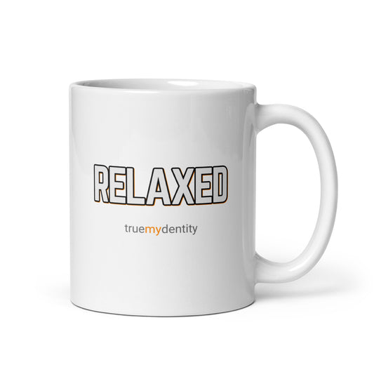 RELAXED White Coffee Mug Bold 11 oz or 15 oz