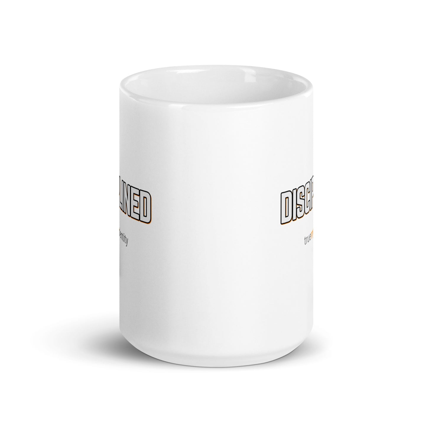 DISCIPLINED White Coffee Mug Bold 11 oz or 15 oz