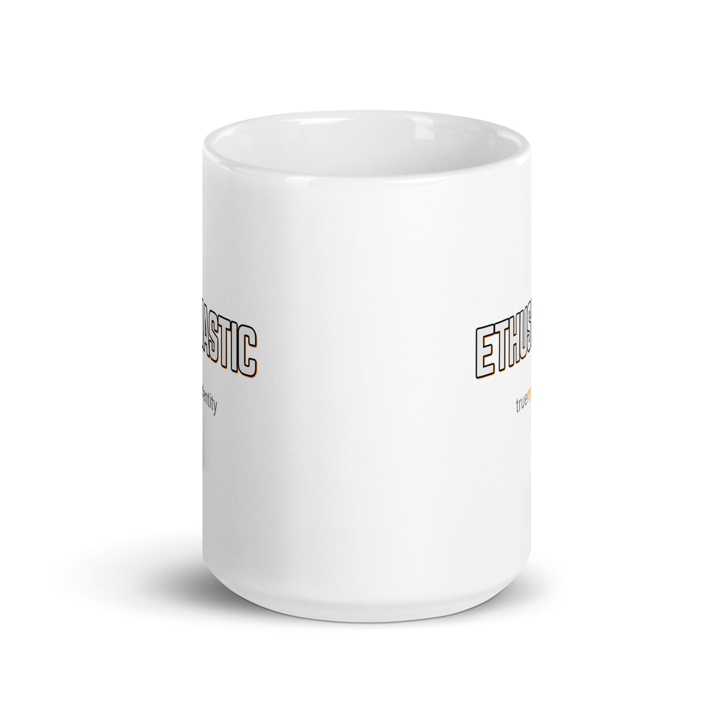 ENTHUSIASTIC White Coffee Mug Bold 11 oz or 15 oz