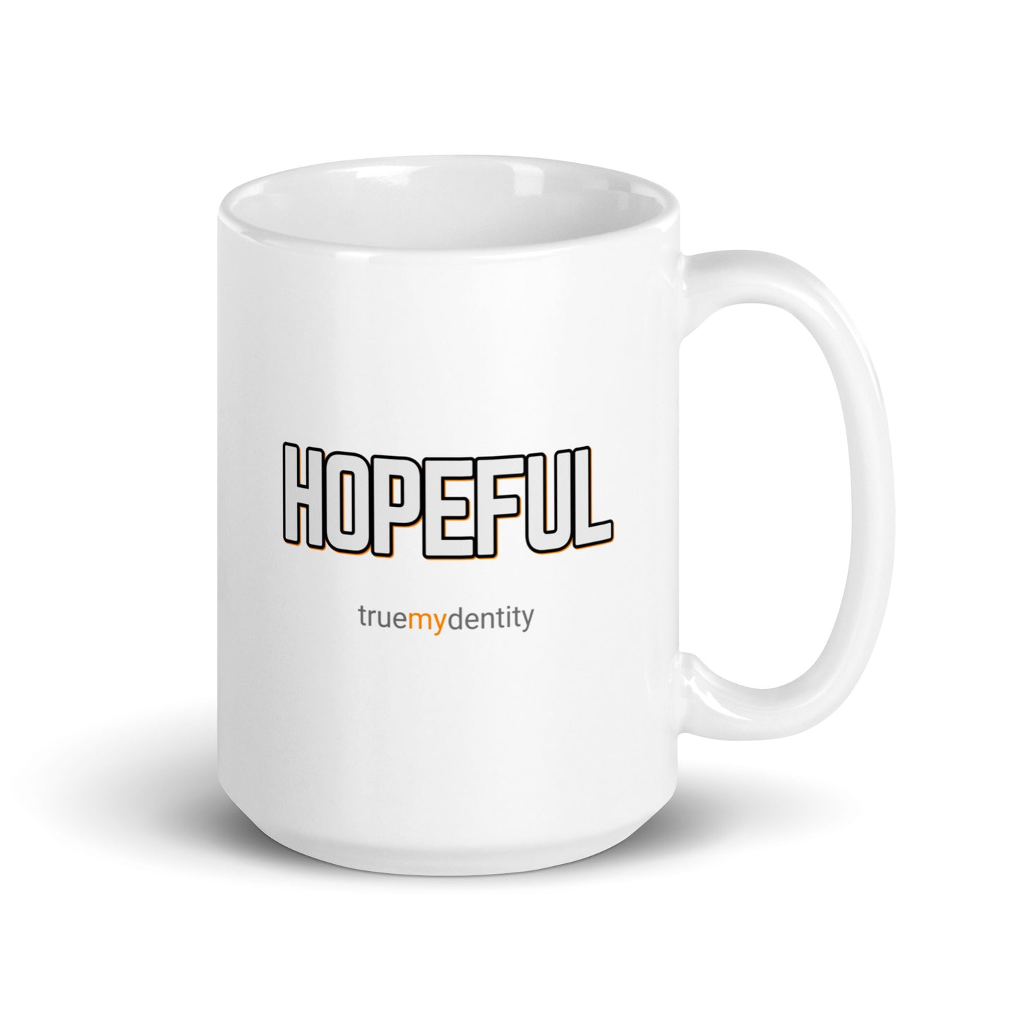 HOPEFUL White Coffee Mug Bold 11 oz or 15 oz