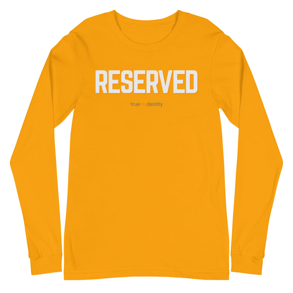 RESERVED Long Sleeve Shirt Bold Design | Unisex