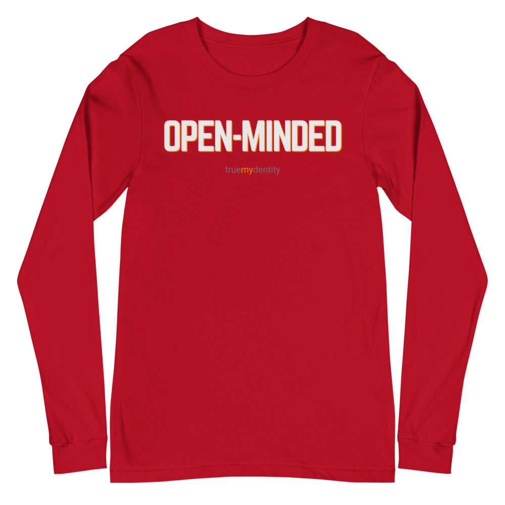 OPEN-MINDED Long Sleeve Shirt Bold Design | Unisex