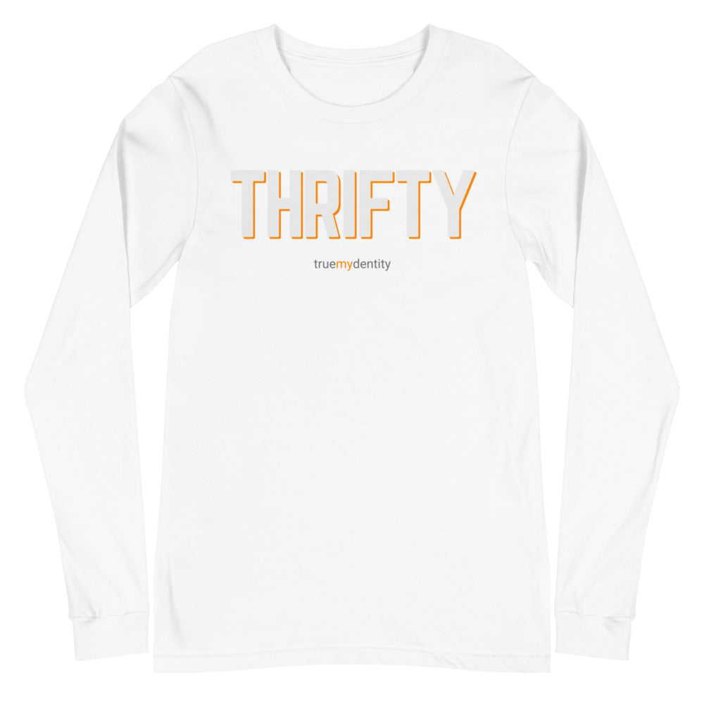 THRIFTY Long Sleeve Shirt Bold Design | Unisex